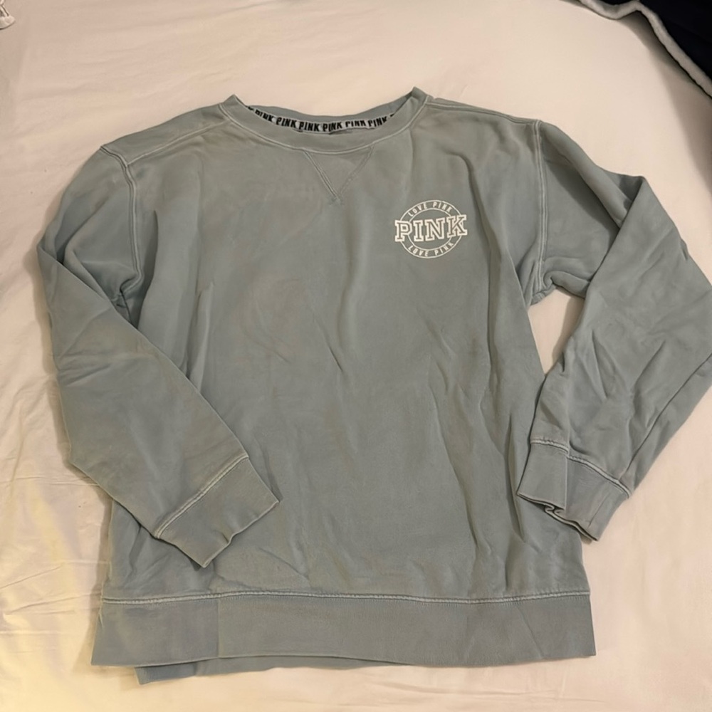Victoria’s Secret Pink Light Teal Crew Neck